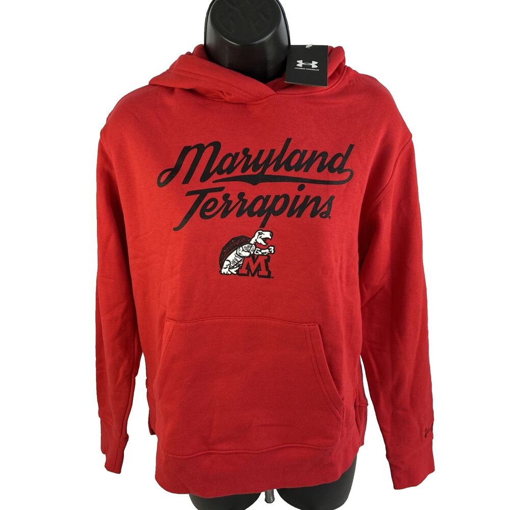 New Women’s Under Armour Maryland Terrapins Hoodie‎ Size Small NWT Red